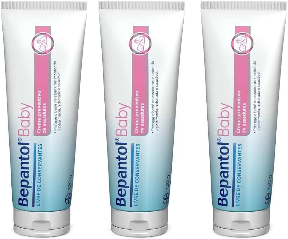 Kit com 3 Cremes Pomada de Assadura 120gr Cada - Bepantol