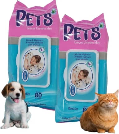 Chalesco Lenços Umedecidos para Cães com 80 Toalhas Branco