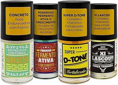 Top Beauty Kit 4 Bases Tratamento Endurecedor Sos Unhas