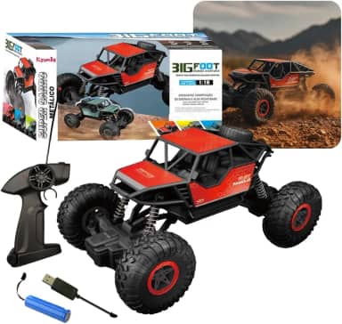 Carrinho Controle Remoto Monster Recarregavel Carro Brinquedo Infantil Infantil Off Road 4x4 Kizumba (Vermelho)