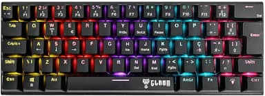Teclado 60% Mecânico Gamer Switch Red Anti-Ghosting Função Macro + Software USB ABNT2 292x105mm Clanm (Night Walker Preto)