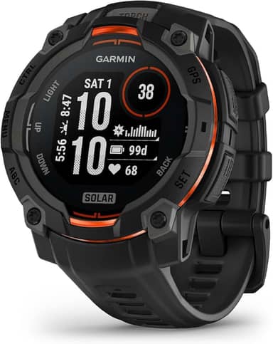 Garmin Relógio Instinct 3 Solar Preto 45mm com Monitor Cardíaco de Pulso e GPS