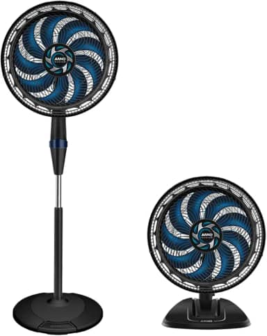 Ventilador de Coluna Arno X-TREME 9 40cm 2 em 1 VE9M, 160W. Coluna ou Mesa, 9 Pás, 3 Velocidades, Oscilação 80º, Altura Ajustável de até 1,5m, Modo Sono Tranquilo, 220V