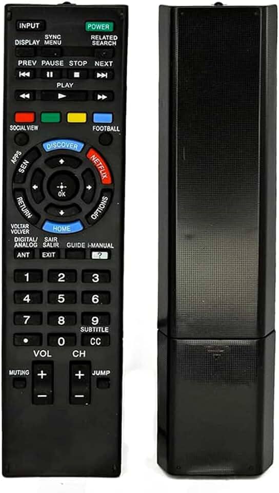 Controle Remoto Compatível com Sony Bravia Universal TV Smart, LCD, LED, HDTV, Substituto, Infravermelho, Preto, Ergonômico