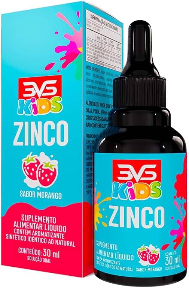 3VS Nutrition Zinco Kids Com Fórmula Concentrada Em Gotas - Sabor Morango - 30ml