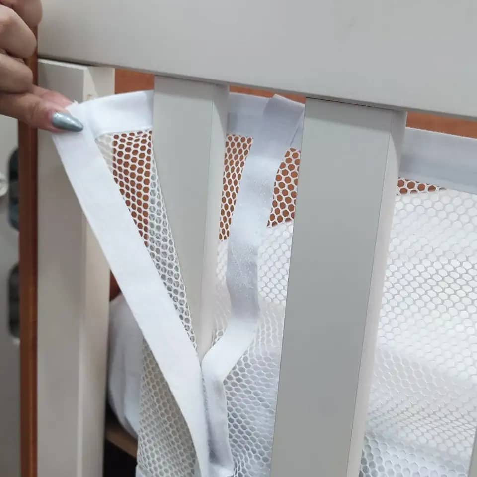 Tela Respirável para Berço Americano Antissufocante Branca 2 Peças Menino e Menina Protetor de Berço