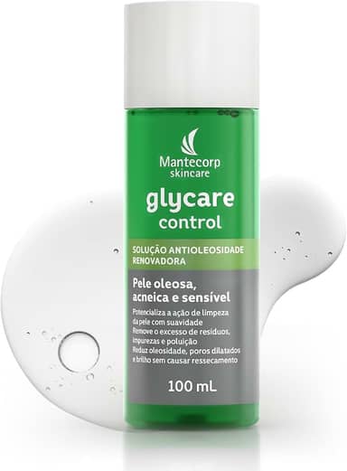 Solução Antioleosidade Facial Glycare Control Skincare – 100ml – Controle de Oleosidade e Brilho – Equilíbrio da Pele – Mantecorp