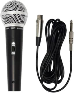 Microfone Dinâmico De Metal MXT M-58 Preto Cabo 3m