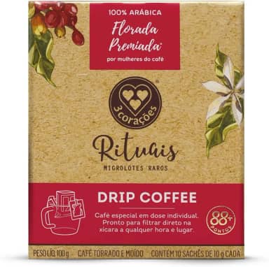 3 Corações Drip Coffee Rituais Florada Microlote - contém 10 unidades