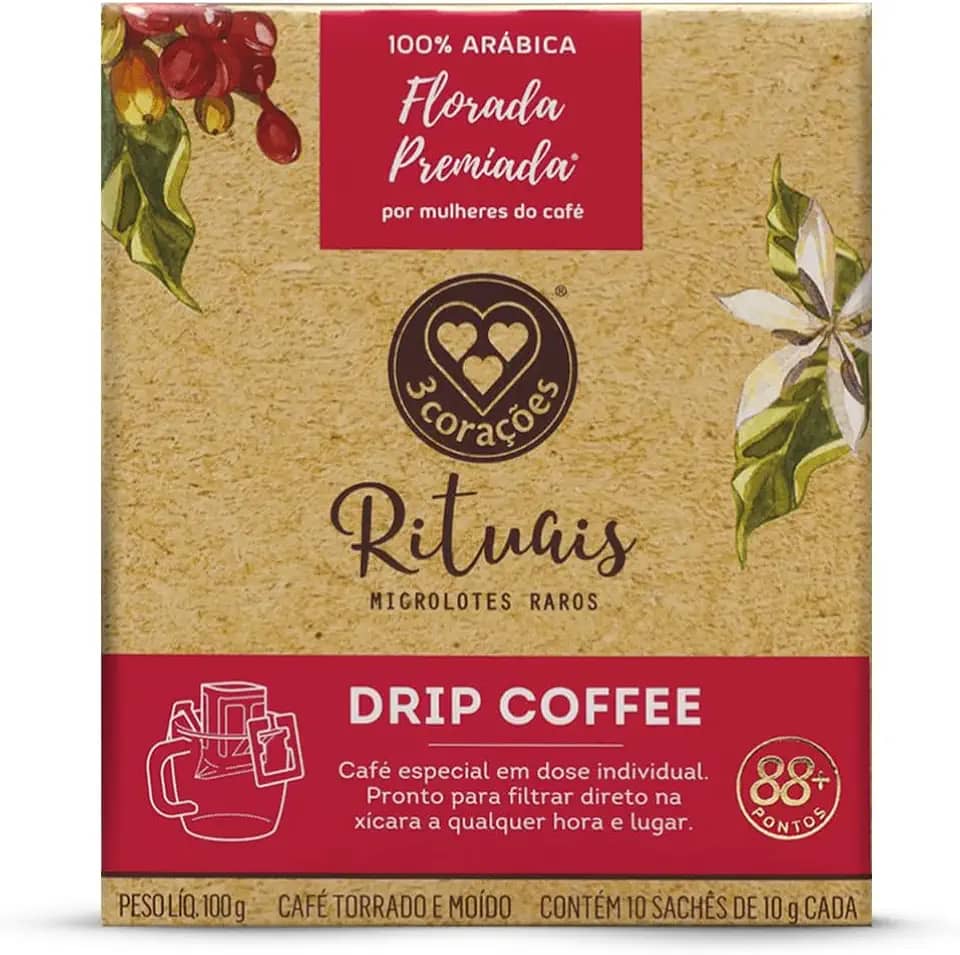 3 Corações Drip Coffee Rituais Florada Microlote - contém 10 unidades