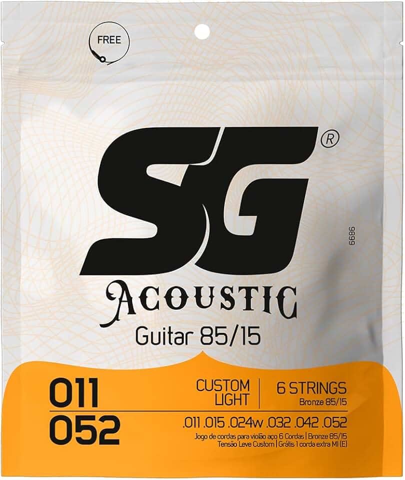 Encordoamento 011 SG, Aço Bronze 85 15, para Violão