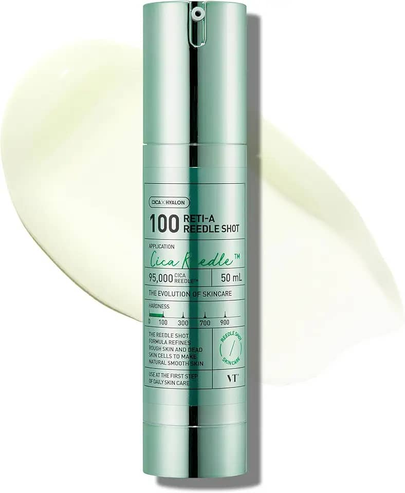 VT COSMETICS Reti-A Reedle Shot 100, Sérum De Microagulhamento Com Retinol (Vitamina A), Exossomo Reparador, Ideal Para Iniciantes Em Retinol, Pele De Vidro, Intensificador De Pele Coreano 50 Ml