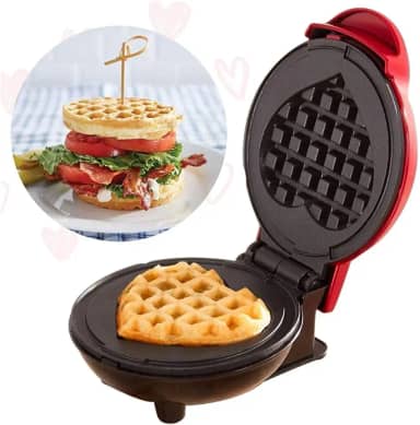Máquina Elétrica De Waffle Formato Coração 110v