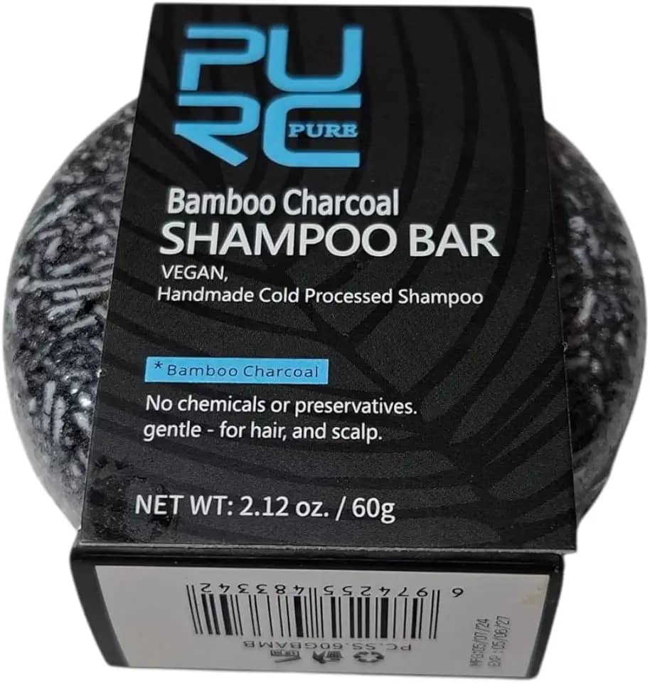 Shampoo de Bambu e Carvão Vegetal PURE, Escurece Cabelo e Barba, Promove Crescimento Saudável, Para Cabelos Secos e Danificados, Embalagem com 1 Unidade escurecedor temporário escurecer branco