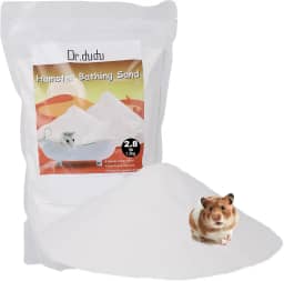 DR.DUDU Areia de banho para hamster, 1,3 kg, livre de poeira, areia do deserto ou areia de vaso sanitário para hamster, chinchilas, gerbil, camundongos sírios, pequenos animais (branco)