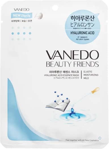 Máscara Hidratante Facial Coreana Beauty Friends - Ácido Hialurônico