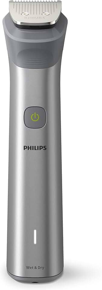 Aparador de Pelos Multigroom 12 em 1 Philips Series 5000 para Rosto, Corpo e Cabelos, Tecnologia BeardSense, À Prova d´água - Bivolt, Máquina de Barba MG5950/15