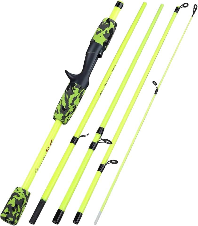 Vara de pesca Sougayilang 2PC Vara de fundição, vara de pesca leve de fibra de carbono