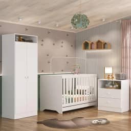 Quarto Infantil Completo Encanto Multimóveis Branco com Colchão Incluso – 3 Anos de Garantia Estrutural
