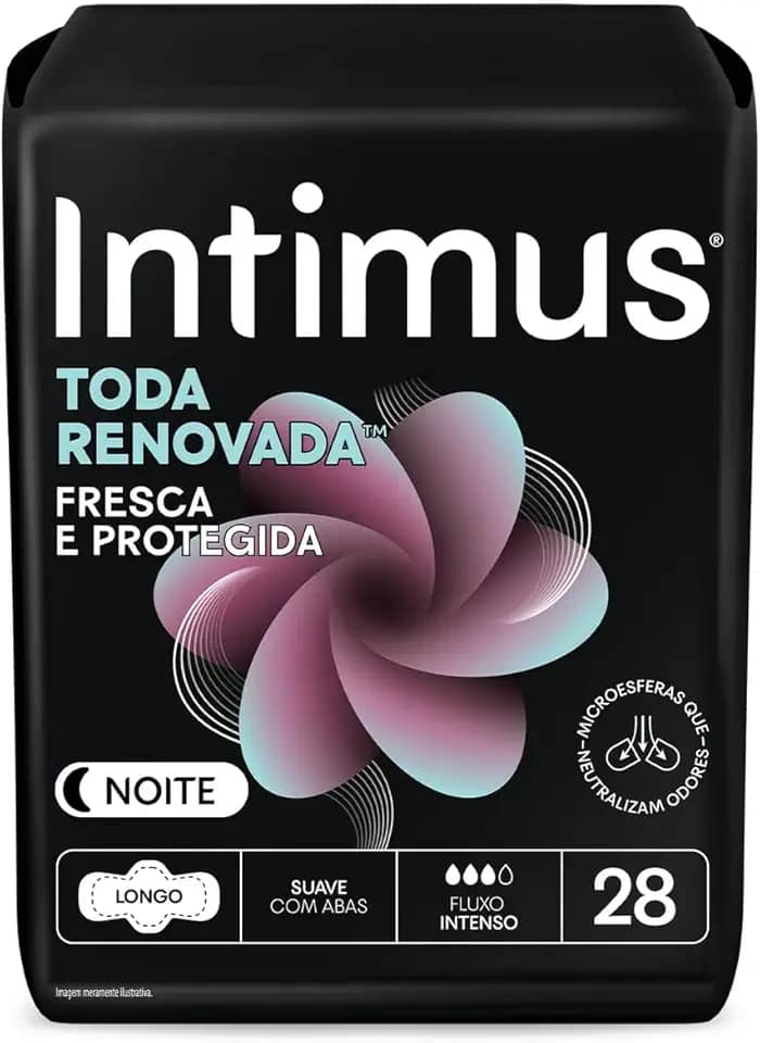 Absorvente Intimus Toda Renovada Noite - 28 unidades (Embalagem pode variar)