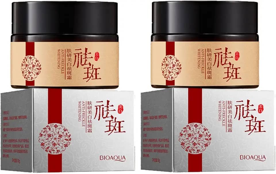 Juelreou 2 unidades de creme clareador poderoso para sardas, 30 g, ingrediente natural, creme facial para plantas, remover sardas e manchas escuras