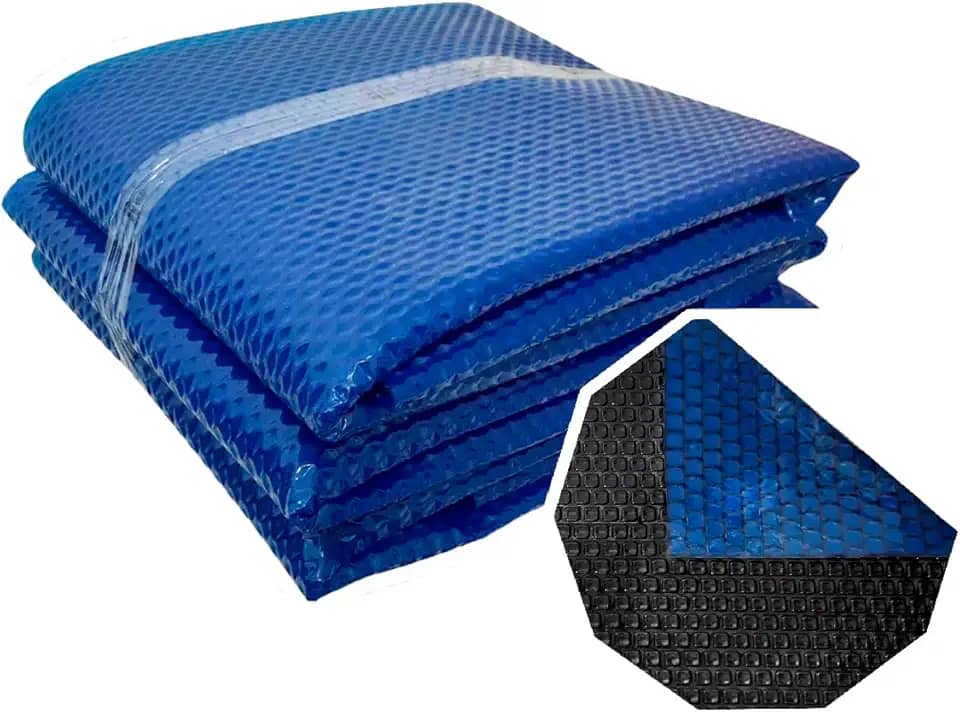 Capa Manta Lona Térmica Para Piscina 8 x 4m Proteção Uv 300 Micras Azul E Preta