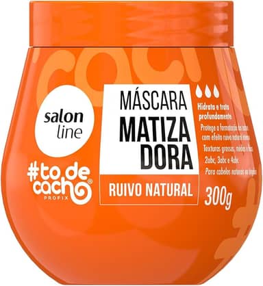 Salon Line, Máscara Matizadora, #TodeCacho, Ruivo Natural, Vegano - Para Cabelos Ondulados, Cacheados e Crespos, 300 g