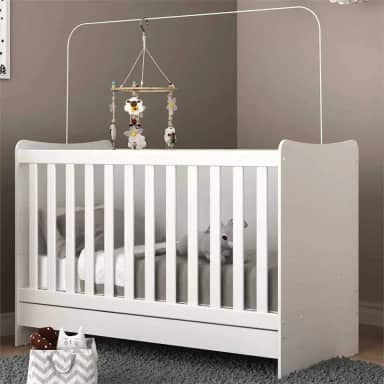 Berço Multifuncional 4 em 1 vira escrivaninha Evolution Multimóveis Branco