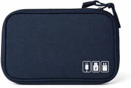 Bolsa Case Organizador de Fios Fontes Cabos e Acessórios Repelente à Água com Zíper (Preto)