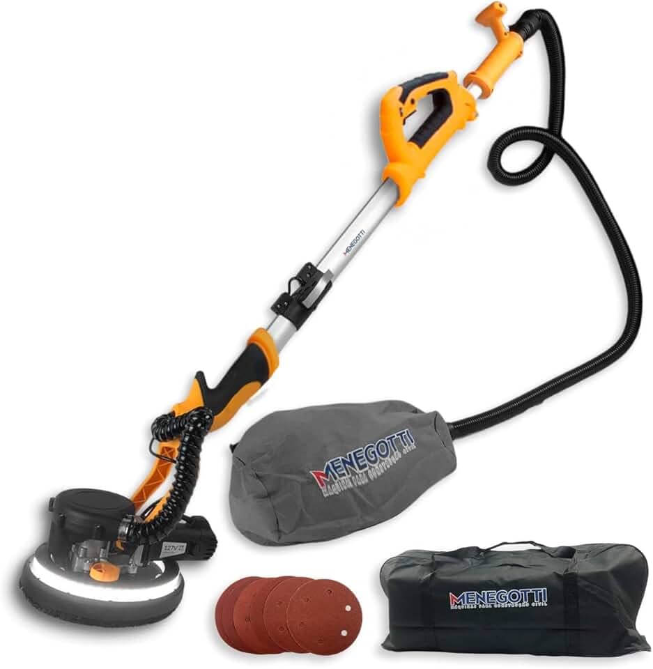 Lixadeira Teto 750w Menegotti Alvenaria Gesso C/Aspirador Led Girafa Cor Amarelo Frequência 60 Hz 127v