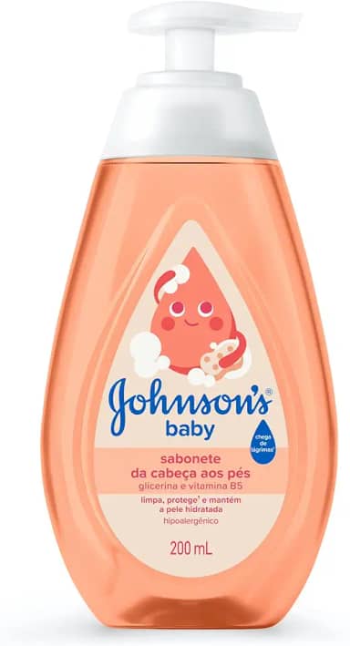 Johnson's Baby Sabonete Líquido Glicerina Da Cabeça Aos Pés, 200ml