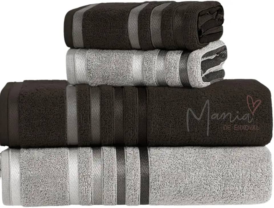 Jogo De Toalhas Banhão Karsten Lumina 4 Peças (Grafite)