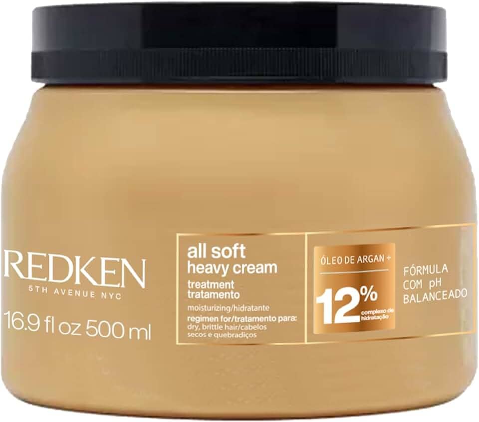 Redken Máscara de Tratamento All Soft Heavy Cream |Tratamento Anti-frizz Para Cabelos Secos e Opacos | Promove Hidratação Profunda | Com Óleo de Argan
