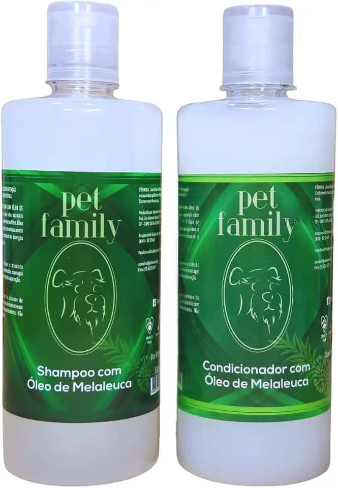 Shampoo e Condicionador Dermatológico para Cães e Gatos, 500 ml cada, Tratamento de Pele