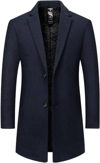 Blazer masculino masculino com gola alta forrado com lã de ovelha para trabalho modesto, longo, básico, inverno, outono, 2025