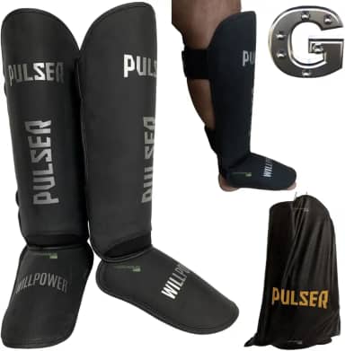 Caneleira Protetor Canela Pulser Thunder Fight Muay Thai Kickboxing Will Power Profissional