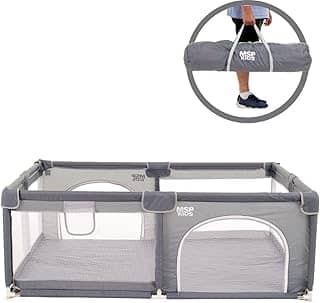 Cercado de Bebê Cercadinho Infantil Chiqueirinho Grande de Proteção Criança Grande Tamanho 180x150x66 MSP KIDS