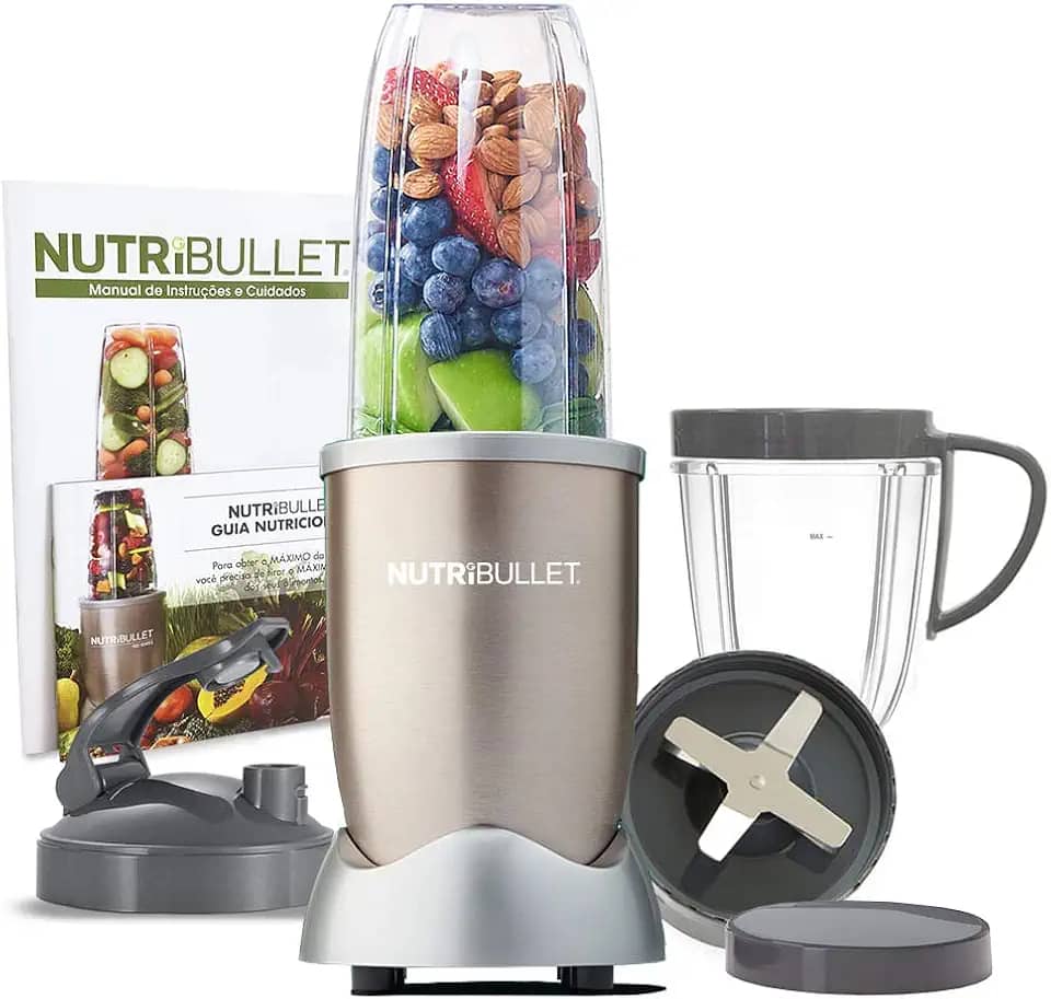 Nutribullet 900w De Potência Champagne Com 9 Itens - 5 Em 1 - Liquidificador, Multiprocessador, Blender, Mixer E Moedor 127v Nutribullet Champagne 110v