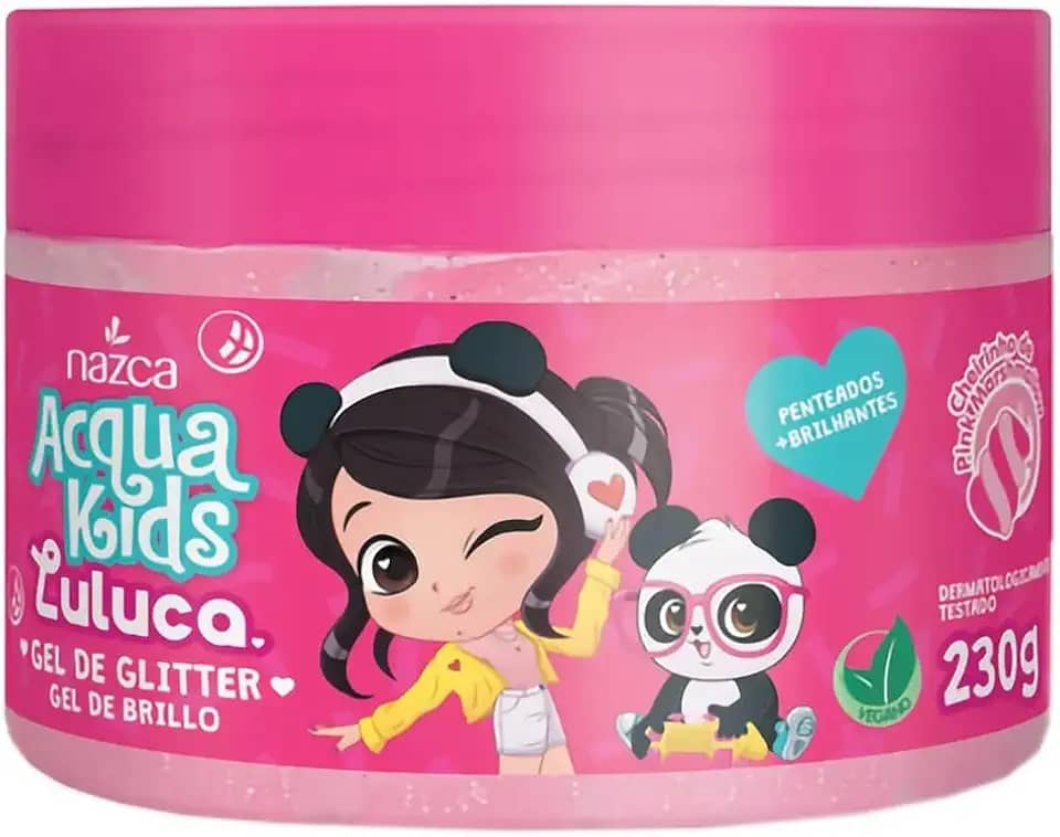 Nazca Gel Glitter Acqua Kids Nazca Luluca Para Todos Os Tipos De Cabelo 230G