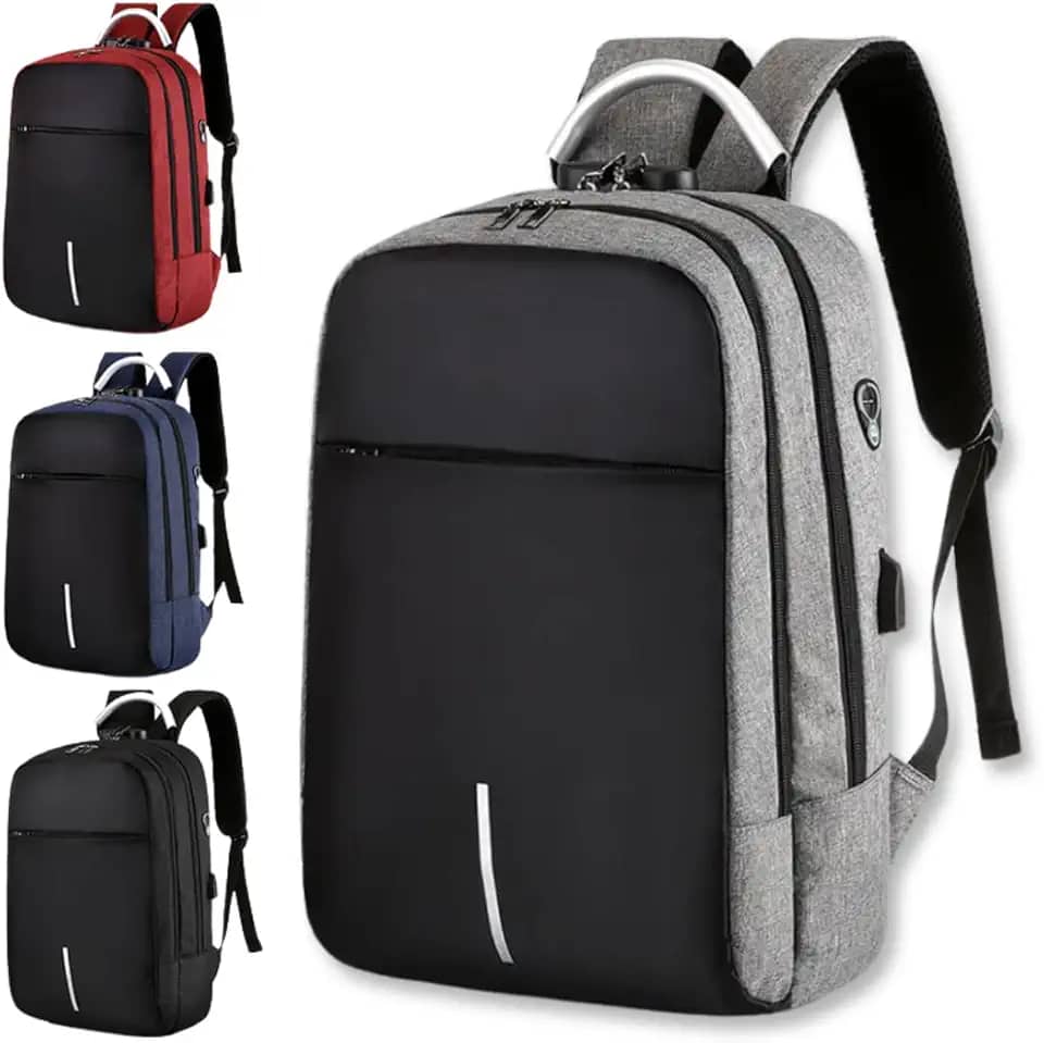 Mochila Executiva Impermeável Unissex C/Cadeado + Porta USB Para Notebook | Leve, Espaçosa e Confortável | Ideal para Trabalho, Viagens e Estudo | Marca Izal®