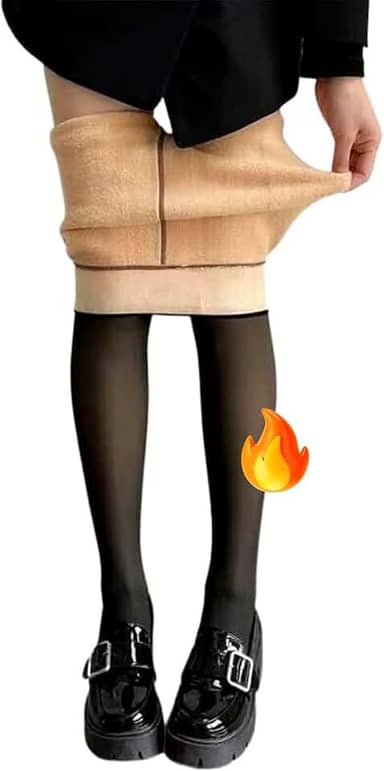 Meia Calça Térmica Forrada Translúcida Feminina Blogueira Legging Conforto com Forro de Lã Peluciada Veludo Interno 200g - (Tamanho Único - veste tam. 36 ao 46) - Marca VIBRANT ®