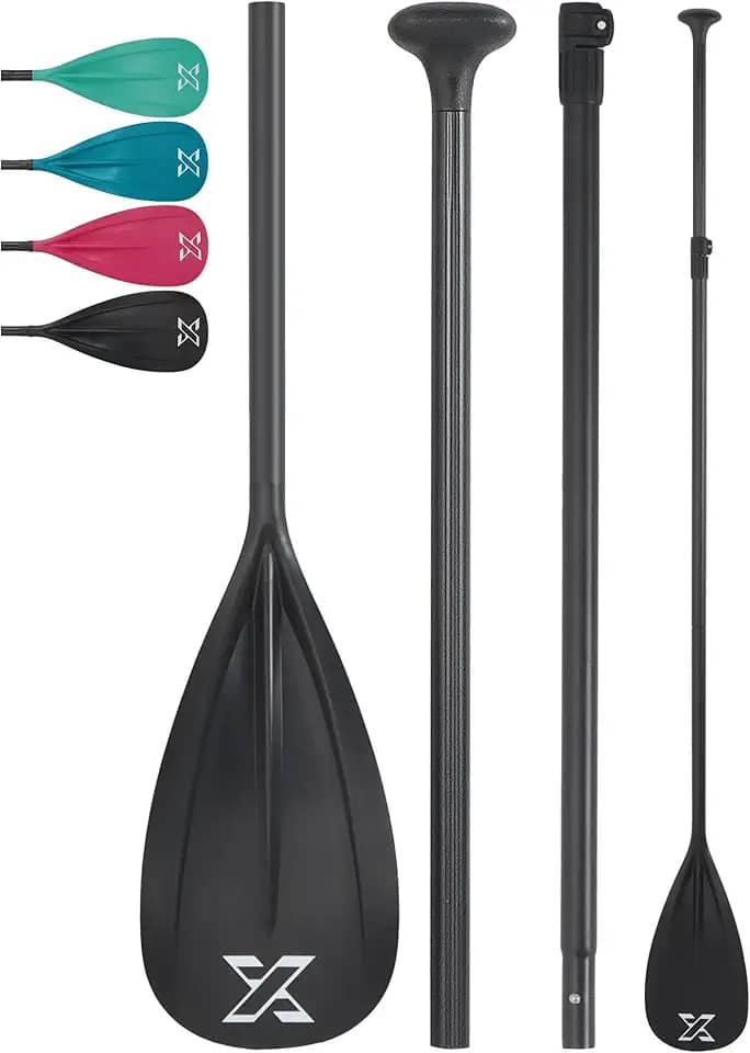 ZLX Sup Paddle - Remo Sup de Alumínio Ajustável de 3 E 4 Peças de Qualidade Premium com Lâmina de Fibra de Vidro - Perfeito para Surfe, Flutuação E Diversão Em Esportes Aquáticos (Remo Único - Preto)