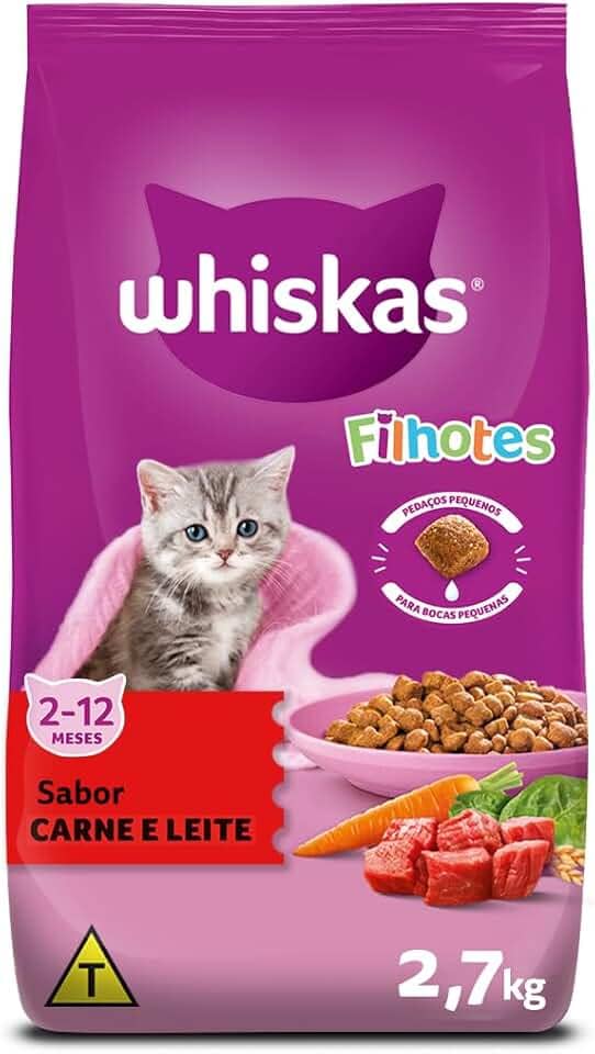 Whiskas, Ração Whiskas Carne E Leite Gatos Filhotes, 2.7 Kg
