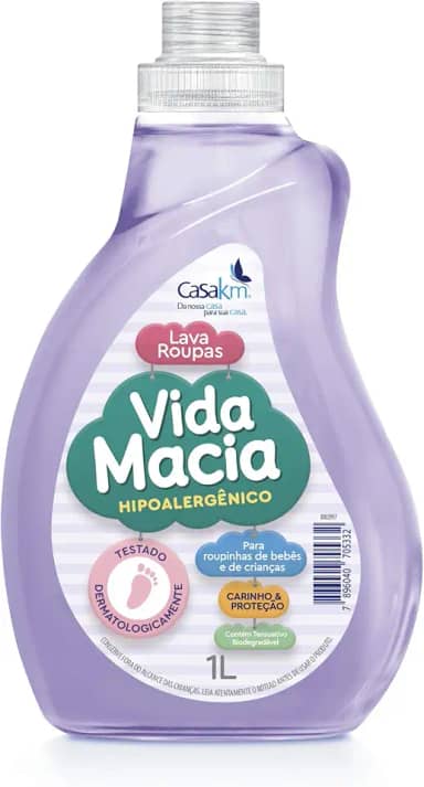 Casa Km Lava Roupas Líquido Vida Macia 1L