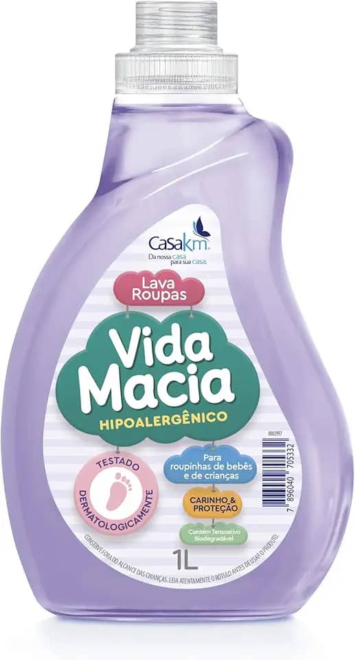 Casa Km Lava Roupas Líquido Vida Macia 1L
