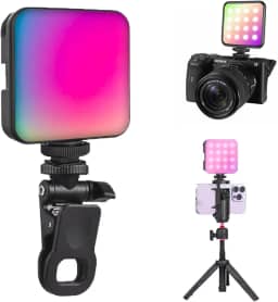LED Portátil Recarregavel para Gravação de Vídeo – Iluminação Clip-On com 3 Níveis de Brilho, Luz Colorida Ajustável para Celular, Notebook, Webcam, Selfies, Lives, Reuniões e Videos