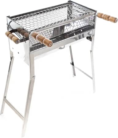Churrasqueira De Inox Dobrável Portátil A Carvão Tamanho 65X40X25