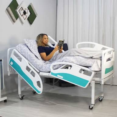 Cama Hospitalar Motorizada 5 Movimentos Altura Fixa Luxo
