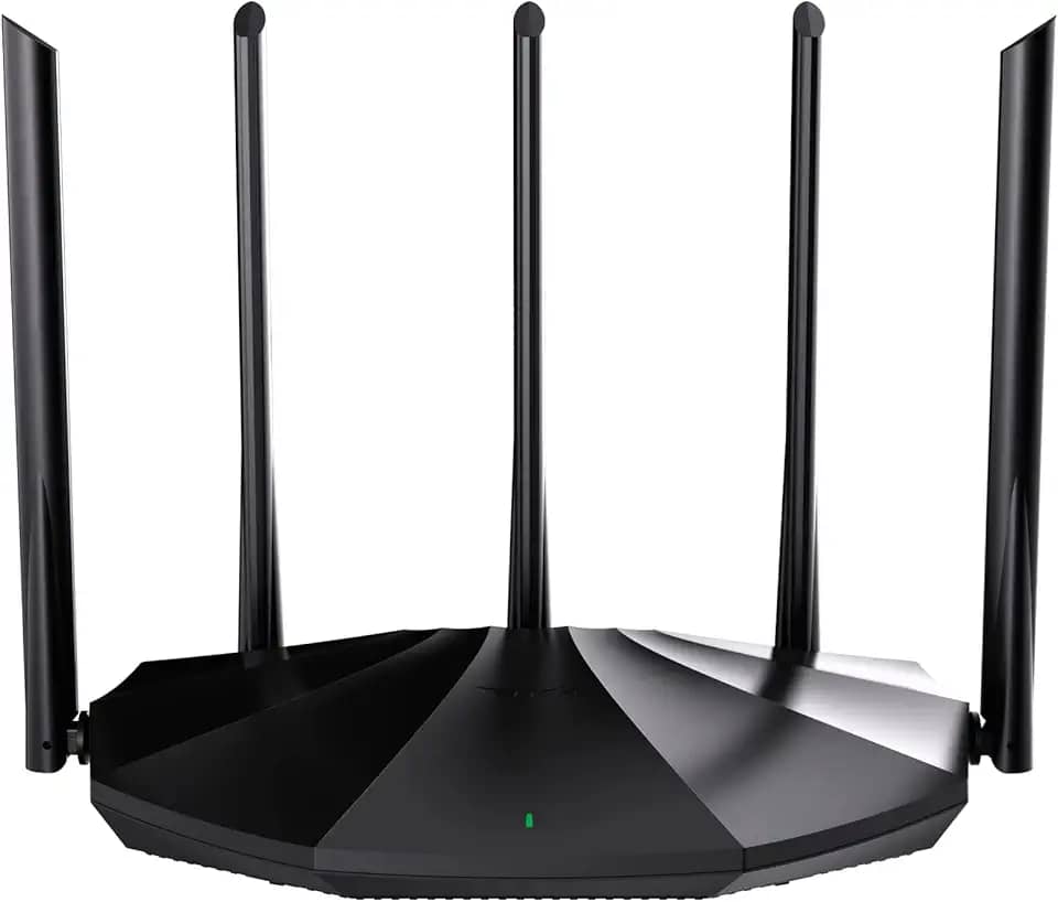 Tenda Roteador TX2 Pro WiFi 6 AX1500, Banda Dupla Gigabit Sem Fio, 5 Antenas de Alto Ganho 6dbi, 3 Portas LAN Gigabit, WPA3+OFDMA+MU-MIMO (Preto)