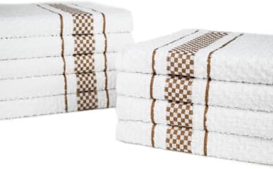 Kit 10 Pano de Prato Atoalhado Para Cozinha Felpudo Malta 45x70cm 370g/m² 100% Algodão - Marrom